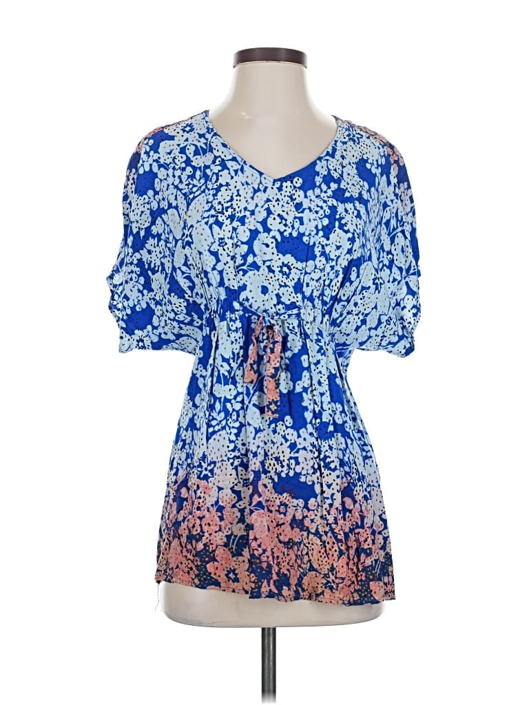 Pre-owned Cabi Short Sleeve Blouse In Blue