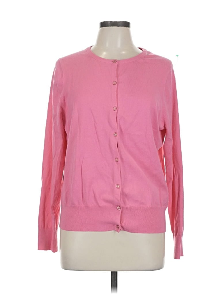 Pre-owned Lands' End Cardigan Sweater In Pink
