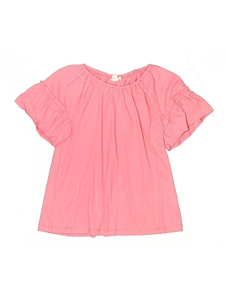 Pre-owned Crewcuts Kids' Short Sleeve Blouse In Pink