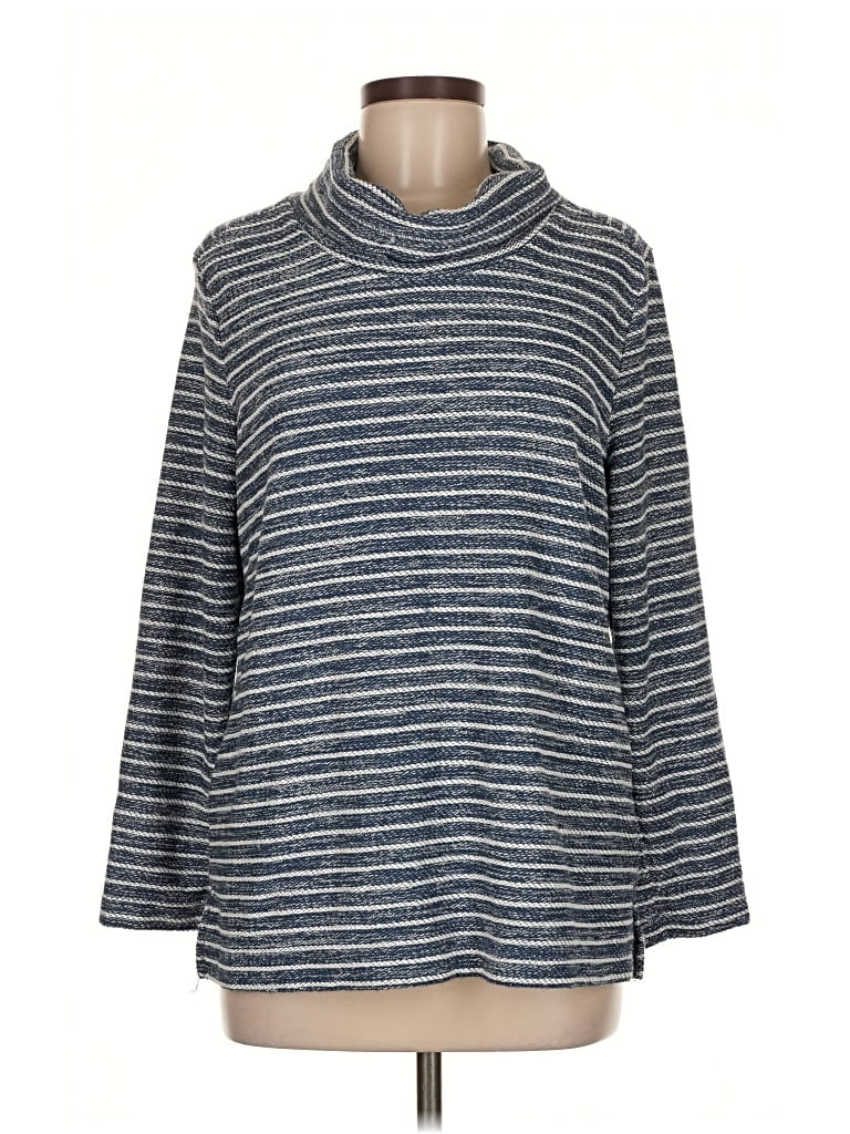 Pre-owned Karen Scott Sport Turtleneck Sweater In Blue