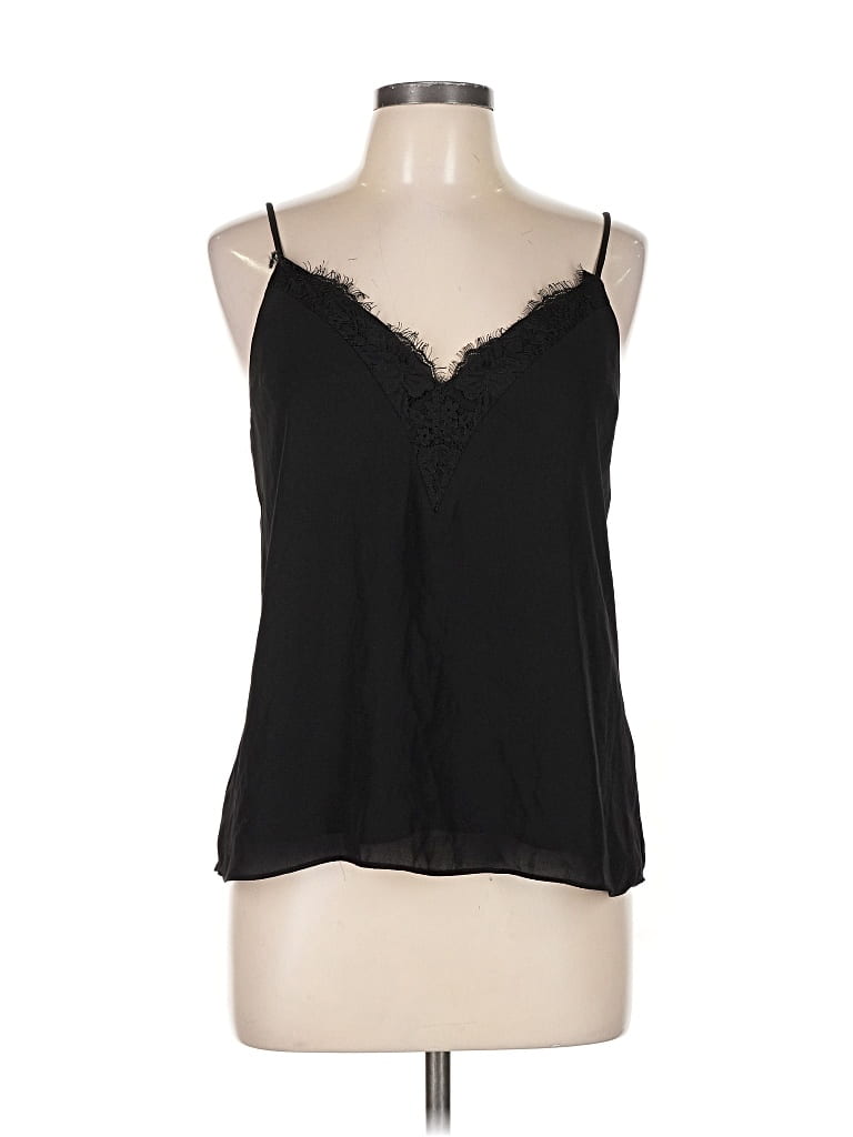 Pre-owned Melrose And Market Tank Top Black Halter Neckline Tops