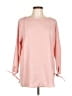 Lands' End 100% Polyester Pink Long Sleeve Blouse Size 12 - photo 1