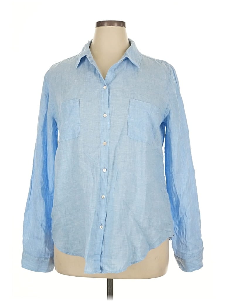 Pre-owned Lilly Pulitzer Long Sleeve Button Down Shirt In Blue