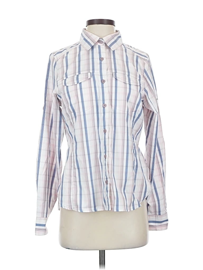 Pre-owned Columbia Long Sleeve Blouse In White