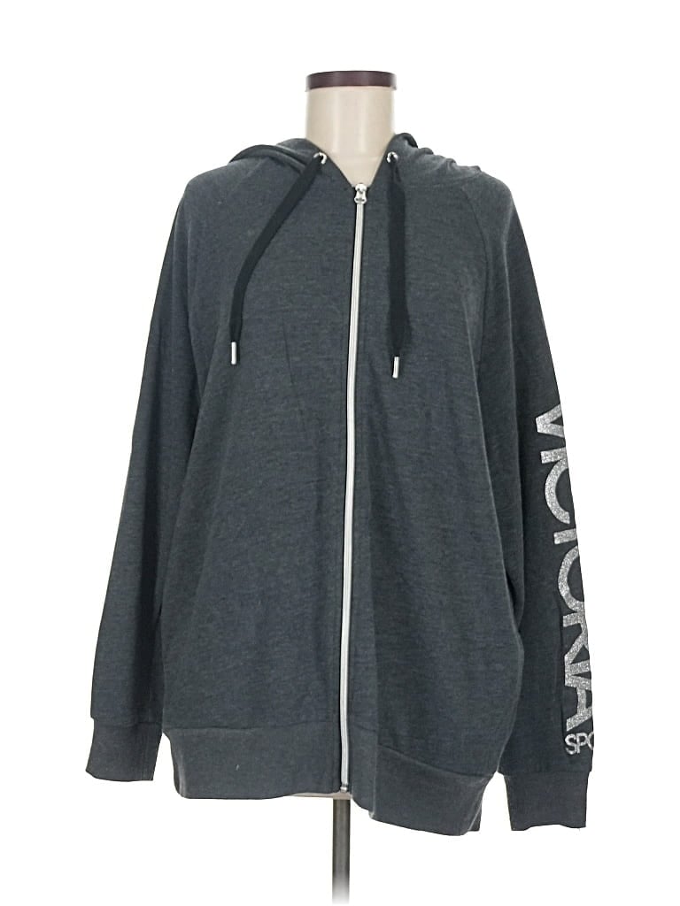 Pre-owned Victoria Sport Zip Up Hoodie In Gray
