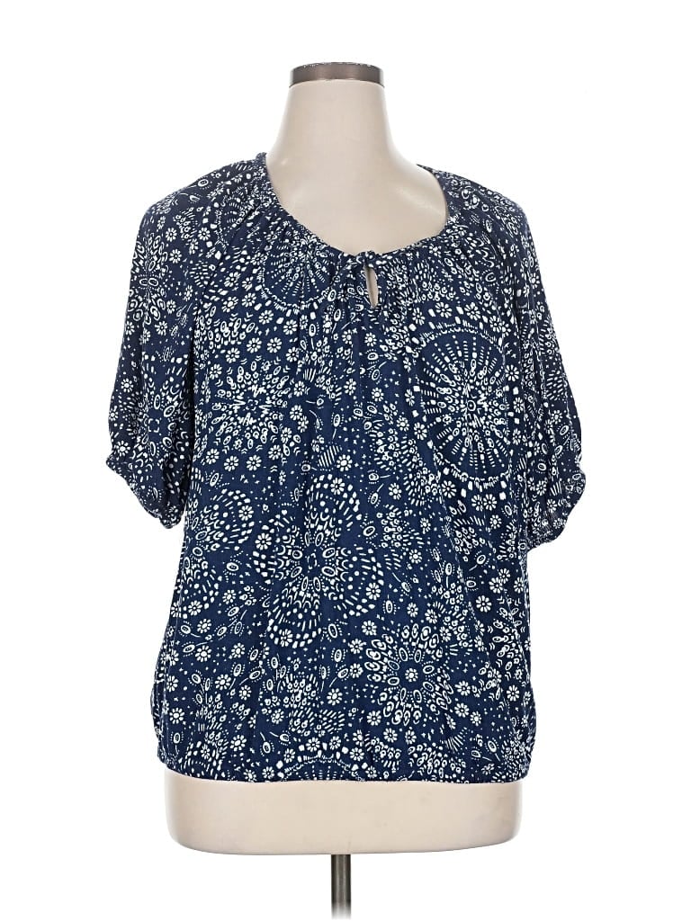 Pre-owned Torrid Short Sleeve Blouse In Blue