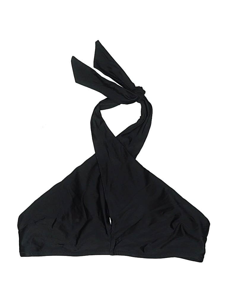 Pre-owned Aerie Swimsuit Top Black Solid Pattern Swimwear