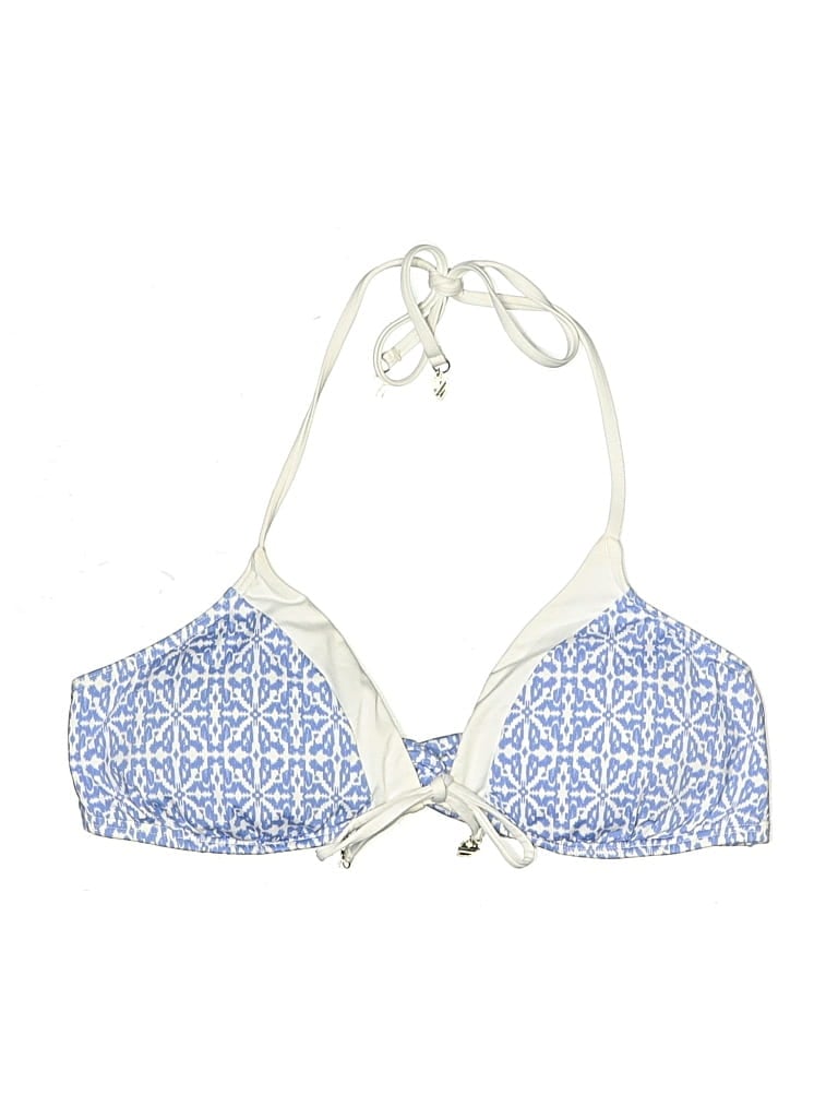 Pre-owned Cremieux Swimsuit Top Blue Print Pattern Swimwear