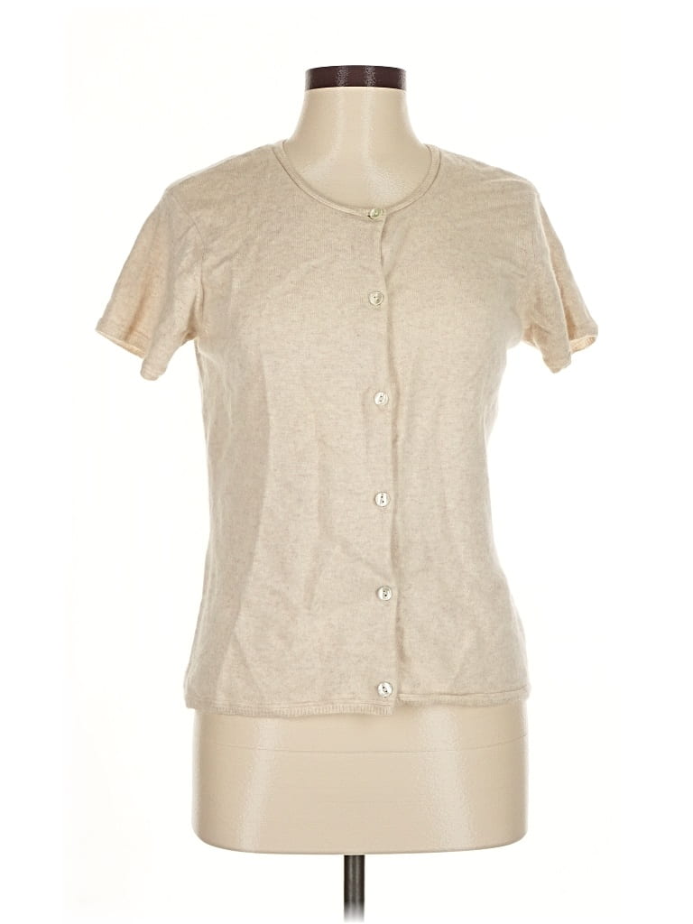 Pre-owned Jjill Cashmere Cardigan Sweater In Brown