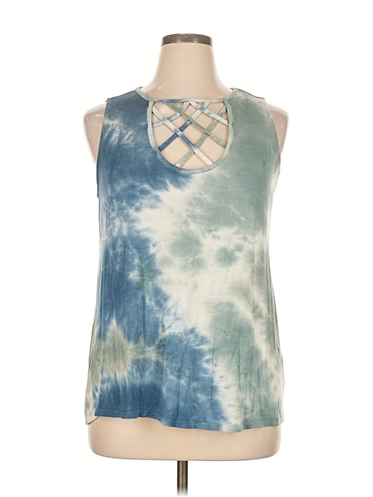 Pre-owned Unbranded Tank Top Blue Halter Neckline Tops