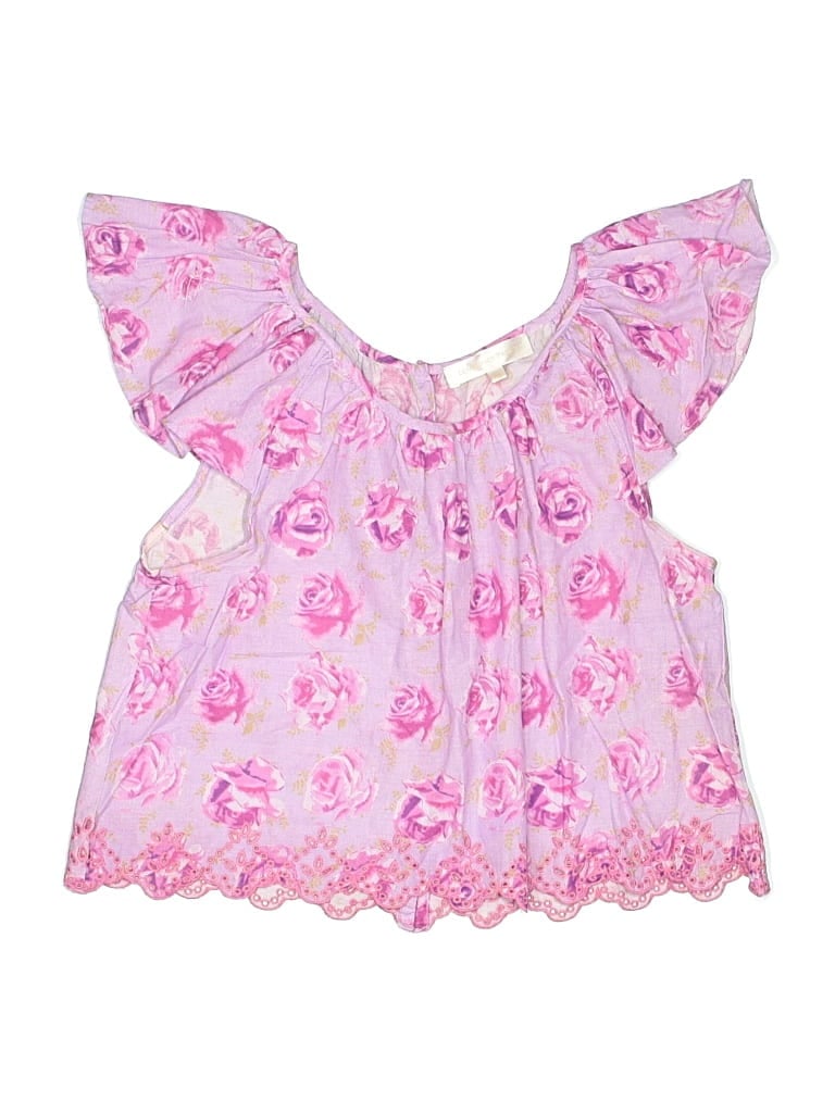 Pre-owned Loveshackfancy Kids' Short Sleeve Blouse In Pink