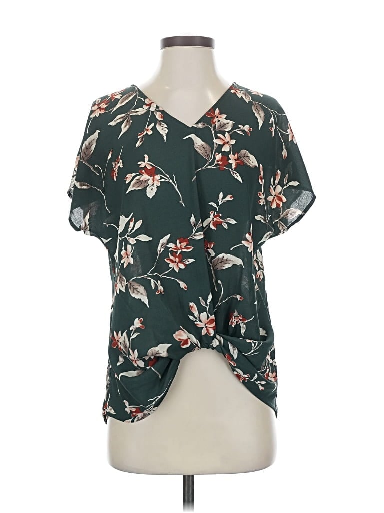 Pre-owned West Kei Short Sleeve Blouse In Green