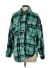 PacSun 100% Polyester Plaid Green Blue Jacket Size XS - photo 1