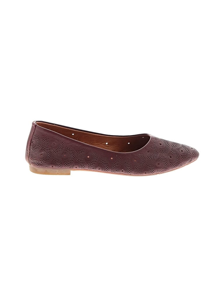 Pre-owned Spring Step Flats In Burgundy