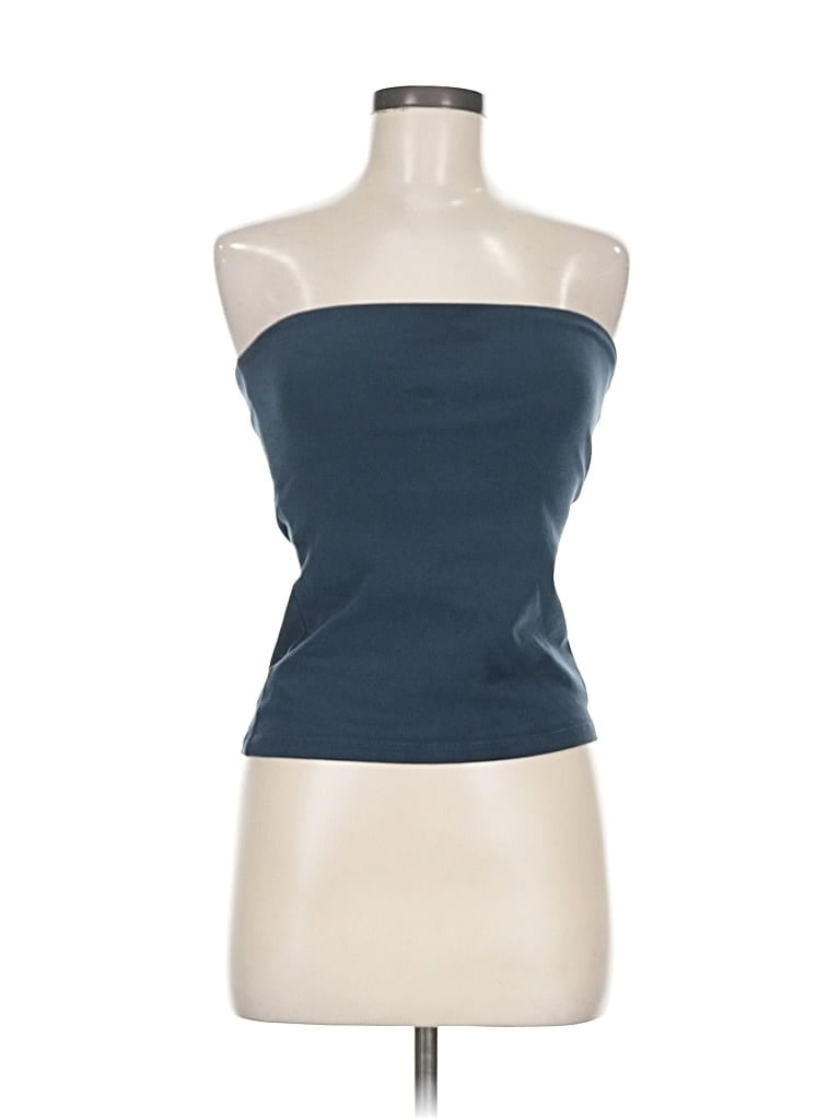 Pre-owned Brandy Melville Tube Top Blue Strapless Neckline Tops