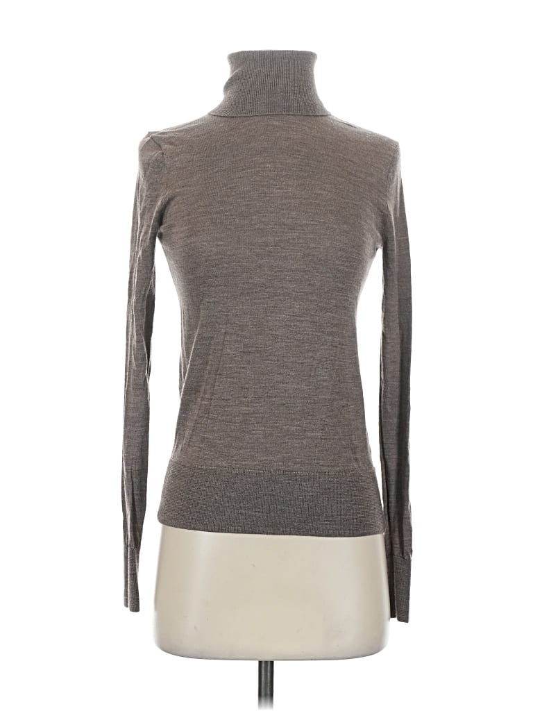 Pre-owned Brooks Brothers Long Sleeve Top Gray Turtleneck Tops