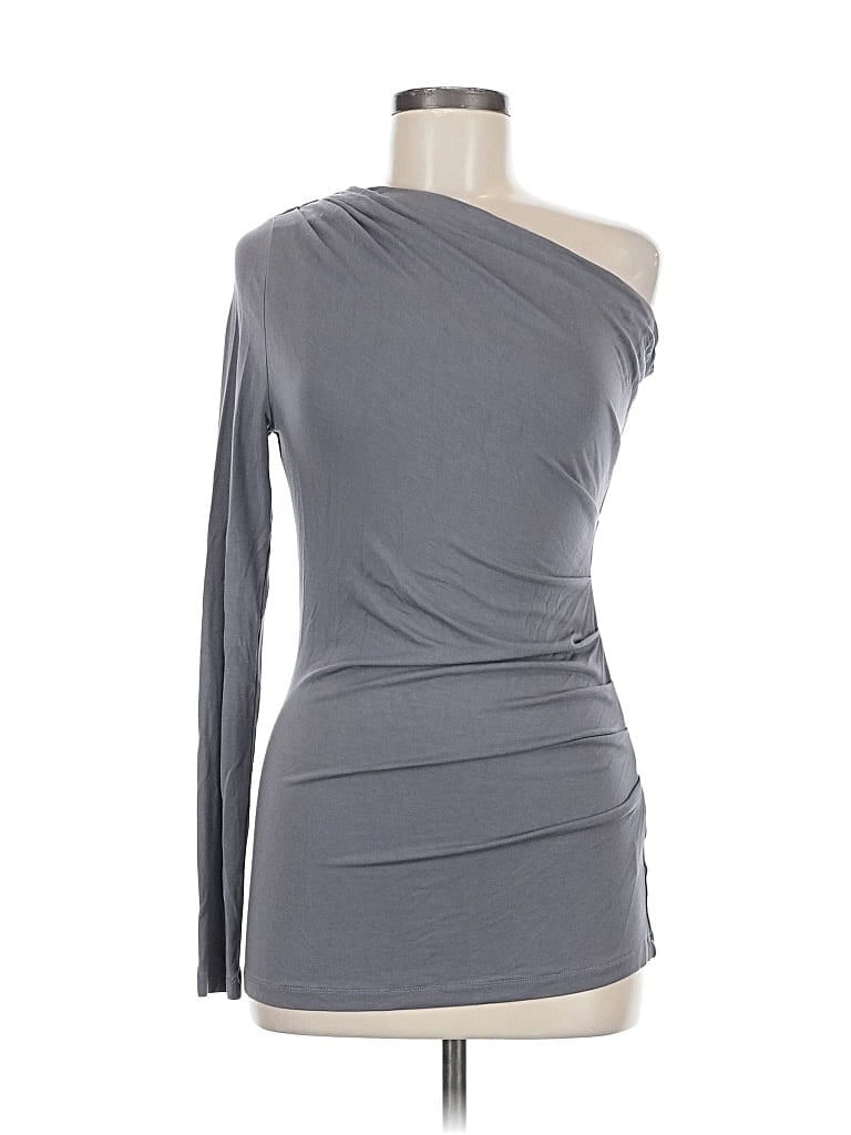 Pre-owned Tart Long Sleeve Top Gray One Shoulder Neckline Tops