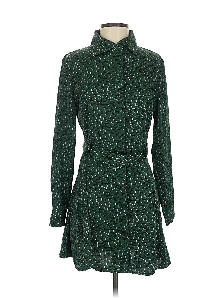 Pre-owned Mng Casual Dress In Green