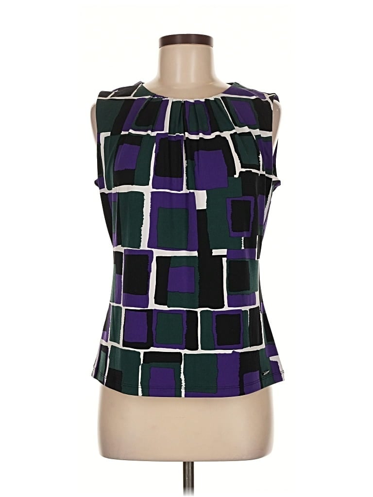 Pre-owned Calvin Klein Sleeveless Blouse In Purple