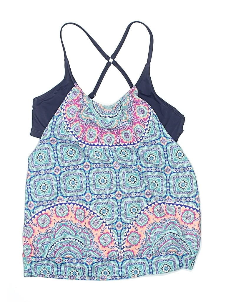 Pre-owned Athleta Swimsuit Top Blue Paisley Pattern Swimwear