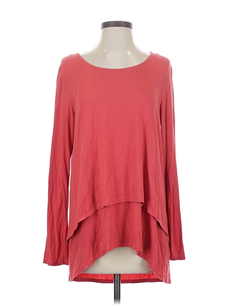 Pre-owned Soft Surroundings Long Sleeve T-shirt In Red