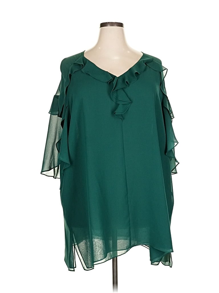 Persona By Marina Rinaldi 3/4 Sleeve Blouse In Green
