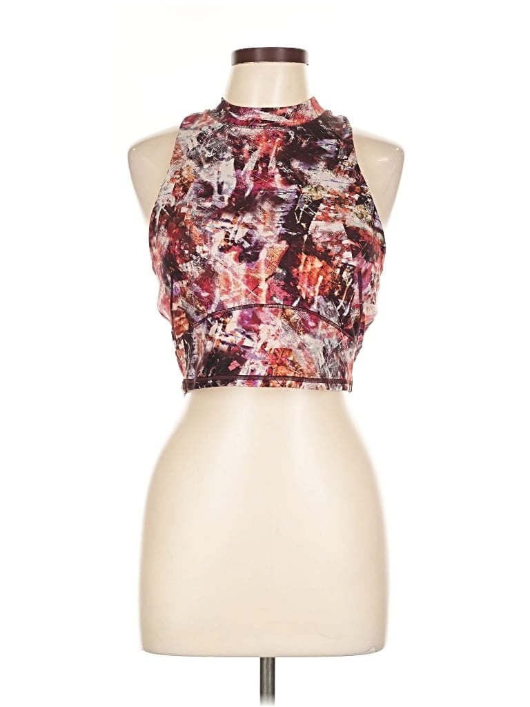 Pre-owned Lululemon Athletica Tank Top Burgundy Halter Neckline Tops