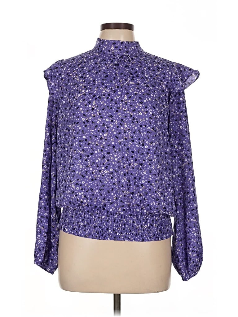 Pre-owned Ann Taylor Loft Outlet Long Sleeve Blouse In Purple