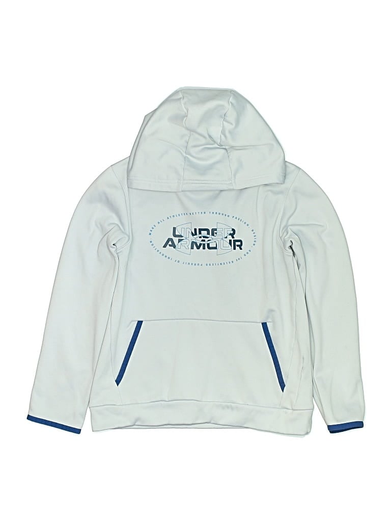 Pre-owned Under Armour Kids' Pullover Hoodie In White