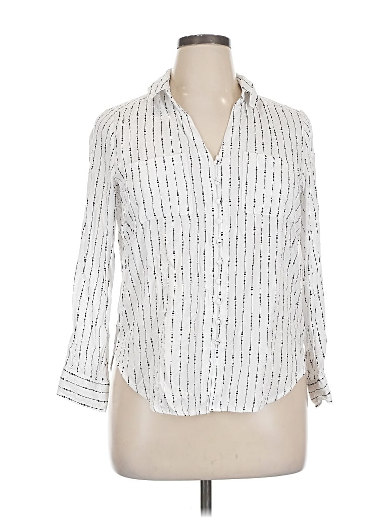 Pre-owned Velvet Heart 3/4 Sleeve Button Down Shirt In White