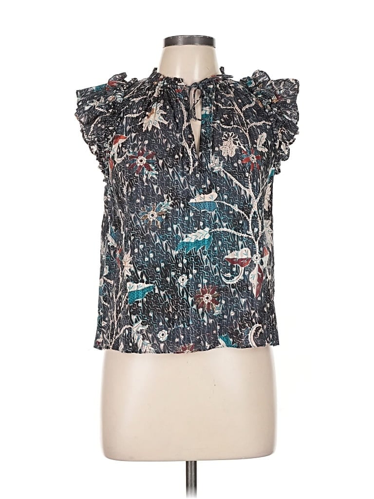 Pre-owned Ulla Johnson Short Sleeve Blouse In Blue