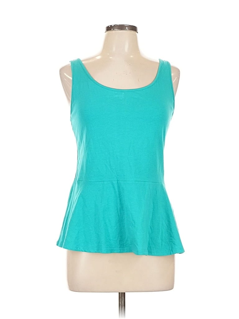 Express Sleeveless Top Teal Scoop Neck Tops In Blue