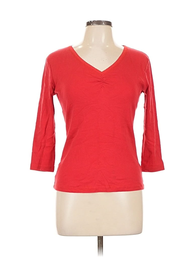 Pre-owned Jones New York Sport 3/4 Sleeve T-shirt In Red