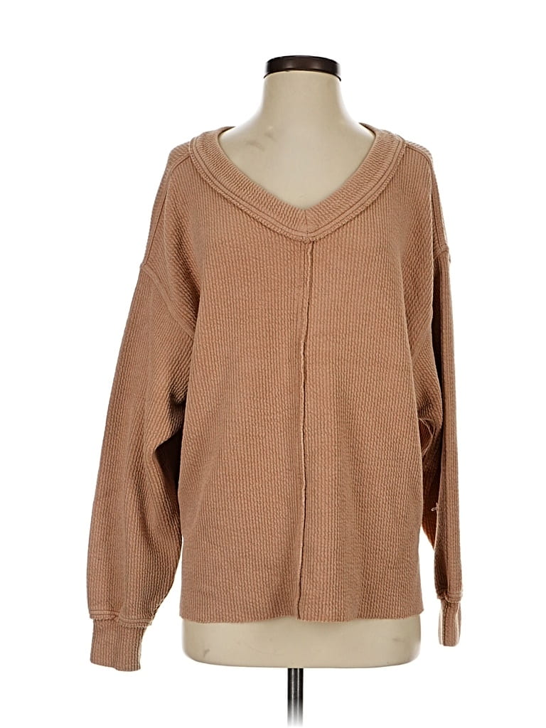 Pre-owned Aerie Pullover Sweater In Brown