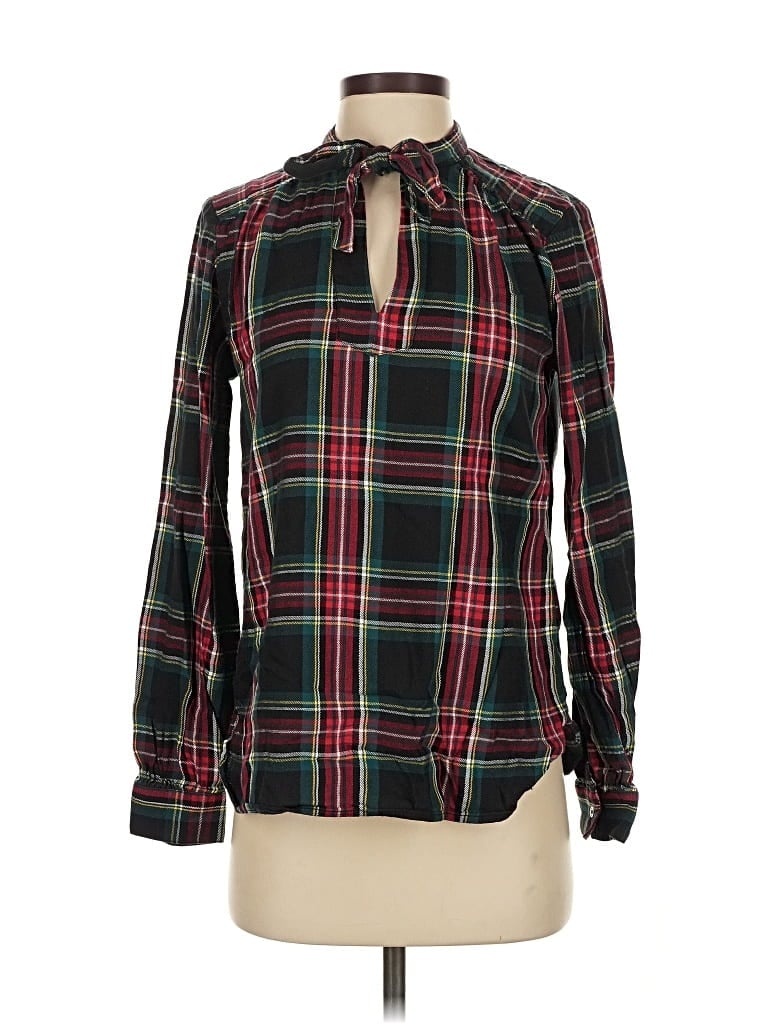 Pre-owned Gap Long Sleeve Blouse In Green