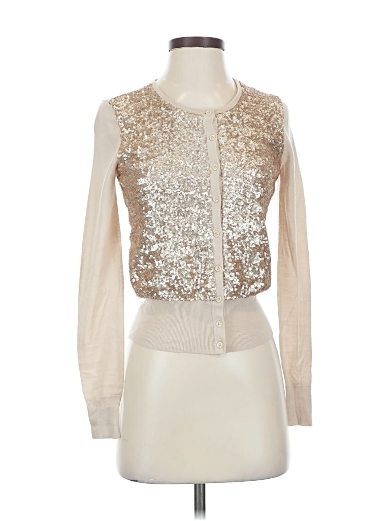 Pre-owned Ann Taylor Cardigan Sweater In White