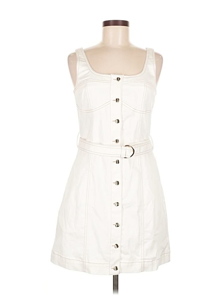 Pre-owned Karina Grimaldi Casual Dress In White