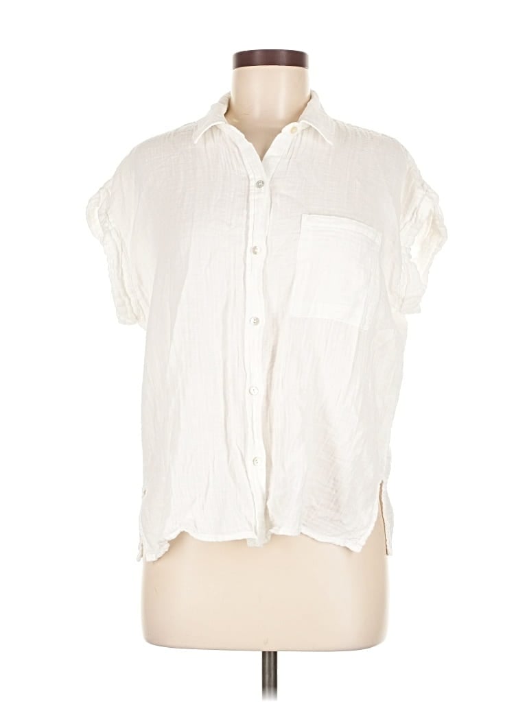 Pre-owned Rails Short Sleeve Blouse In White