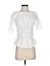 Unbranded 100% Polyester White Short Sleeve Blouse Size XXS (estimated) - photo 1