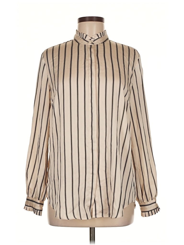 Pre-owned Ann Taylor Long Sleeve Blouse In White