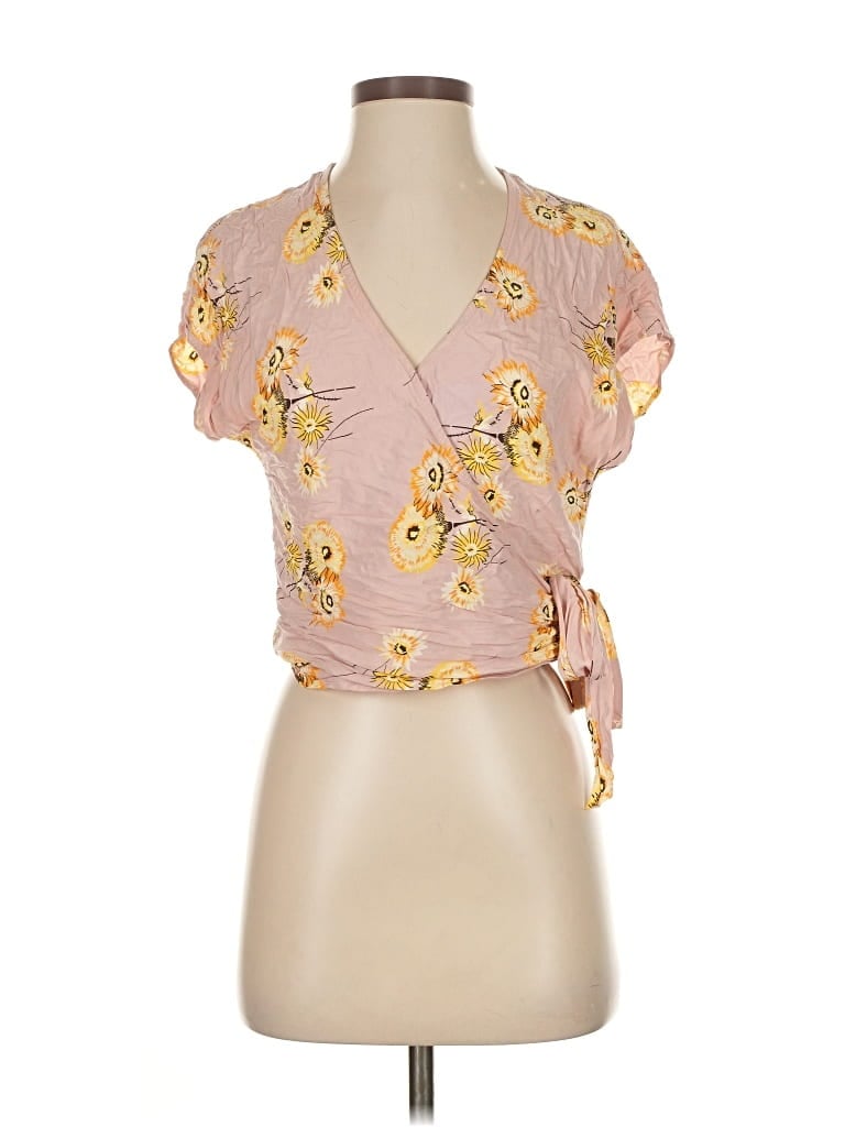 Pre-owned Madewell Short Sleeve Blouse In Pink