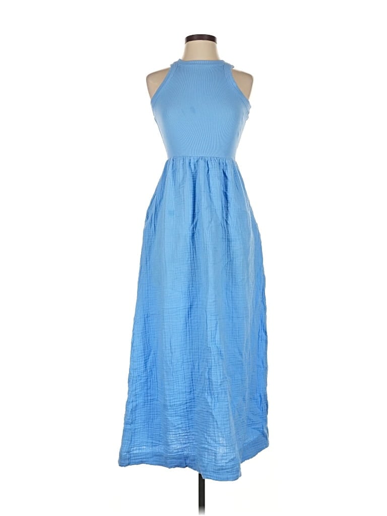 Pre-owned Loft Beach Casual Dress In Blue