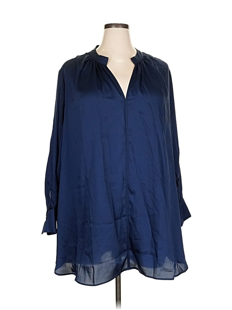 Pre-owned H&m 3/4 Sleeve Blouse In Blue