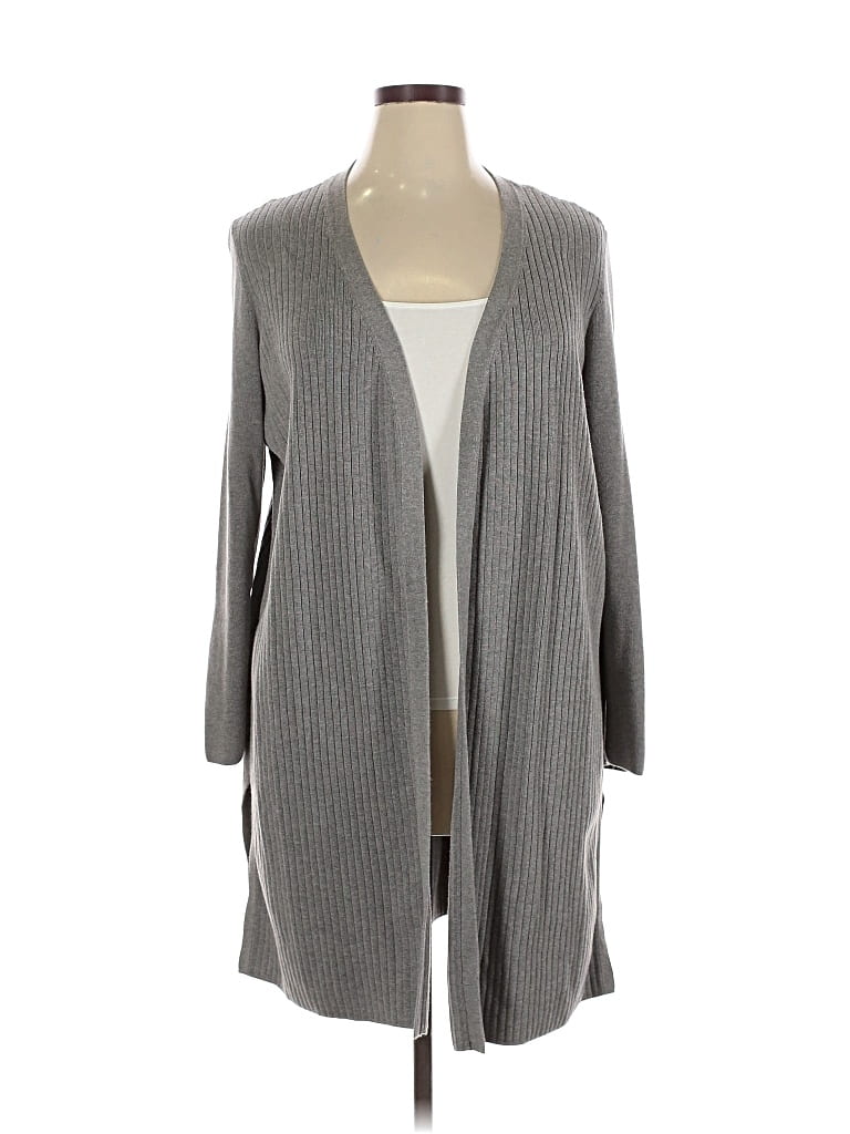 Pre-owned Talbots Cardigan Sweater In Gray