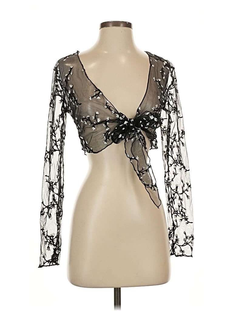 Pre-owned Urban Outfitters 3/4 Sleeve Blouse In Black