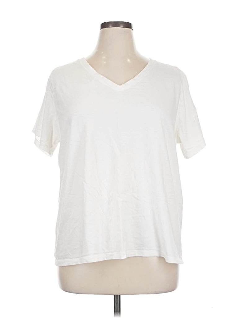 Pre-owned Ava & Viv Short Sleeve T-shirt In White