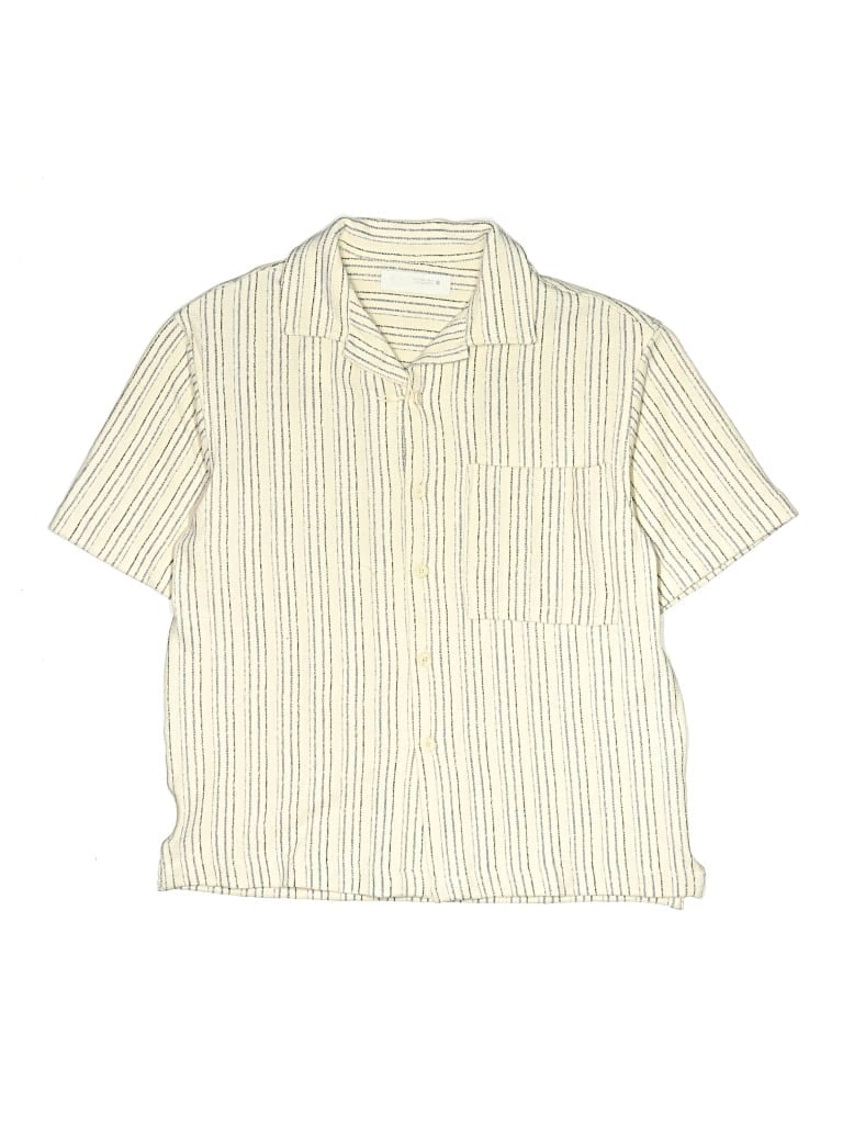 Pre-owned Zara Kids' Short Sleeve Button Down Shirt In White