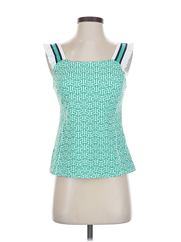 Pre-owned Southern Tide Sleeveless Top Green Square Neckline Tops