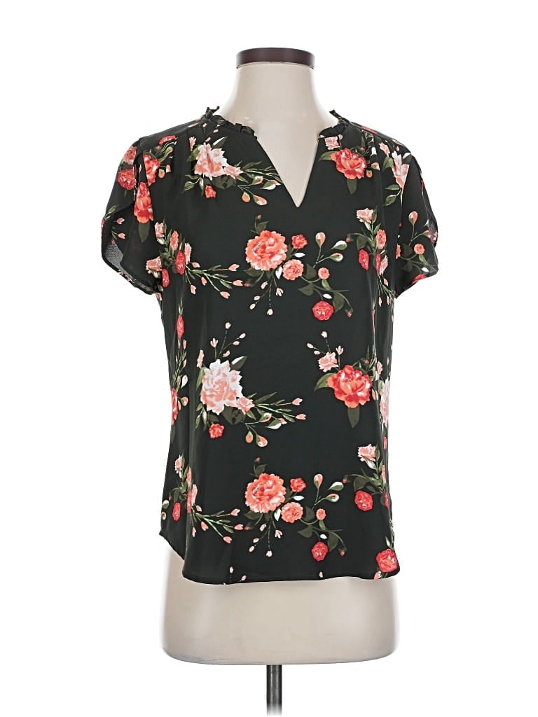 Pre-owned 41hawthorn Short Sleeve Blouse In Black