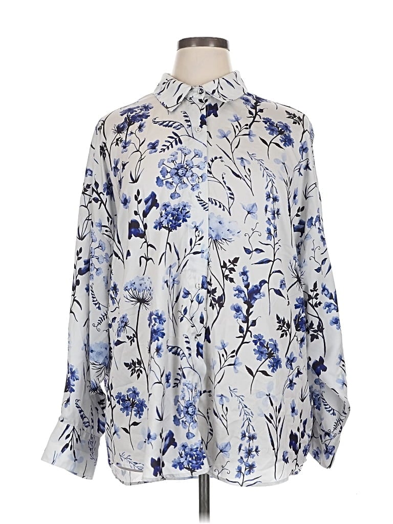 Pre-owned Favorite Daughter Long Sleeve Blouse In Silver